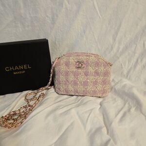 Chanel Pink Tweed Crossbody Bag
